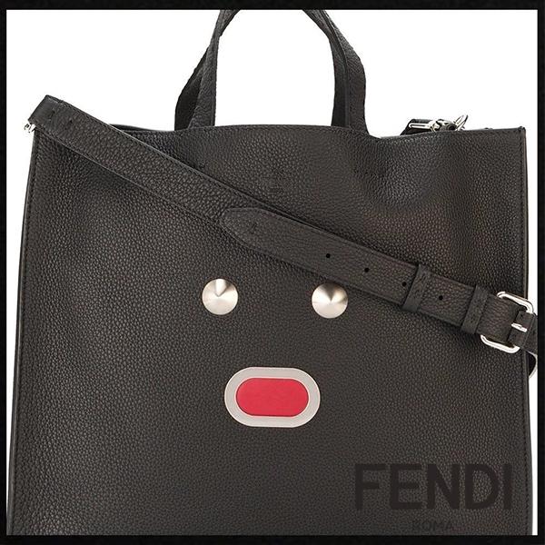 【FENDI】Black Leather Toteバック 送料/関税込100937